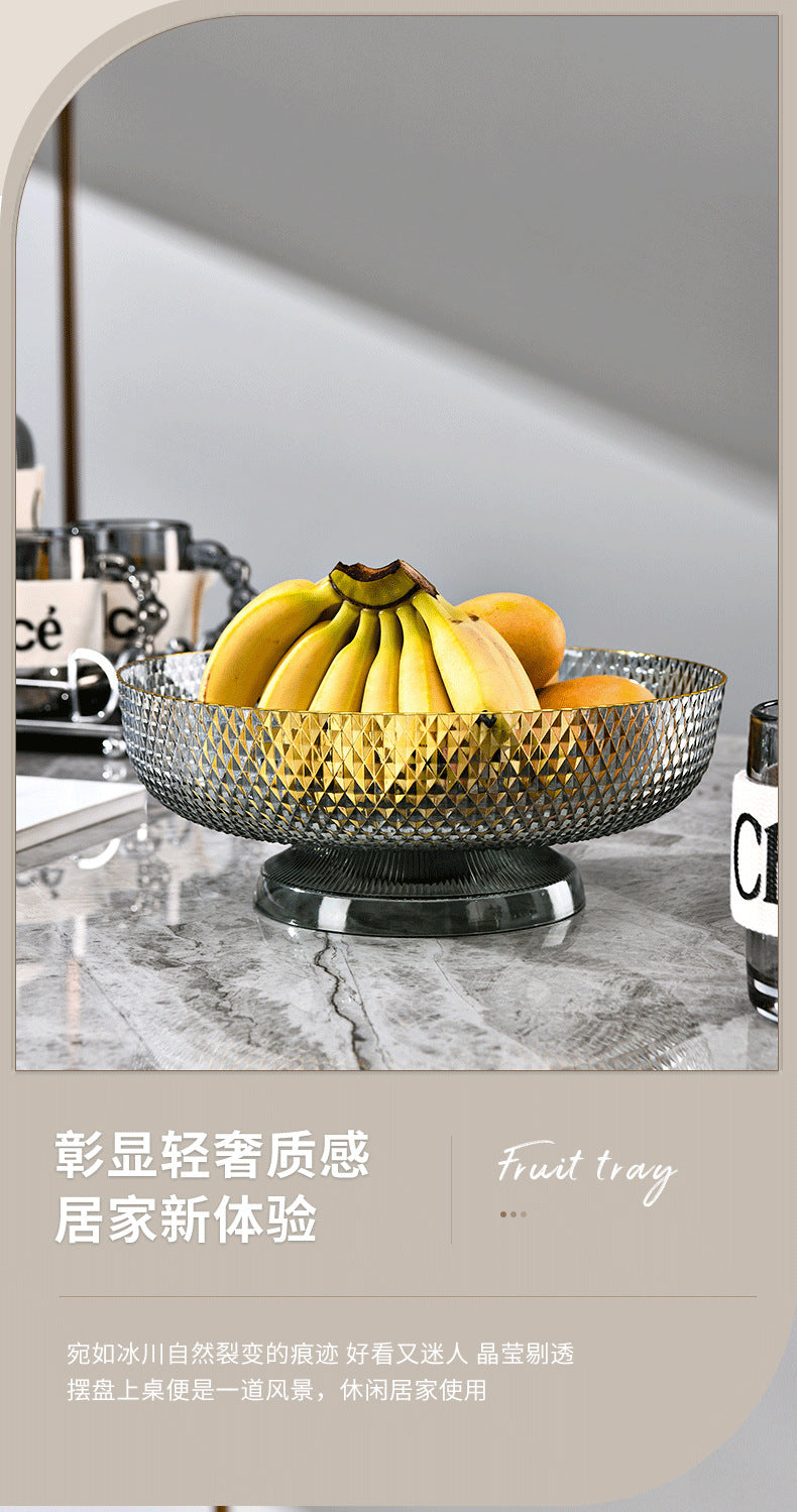 Fruit Plate High-foot Draining Light Luxury High-end Living Room Coffee Table Household Snack Candy Plate Dried Fruit High-value Pendant Plate