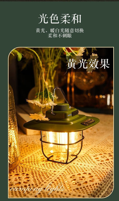 Retro camping light LED ceiling light tent light horse light strong light portable charging portable light multifunctional camping light