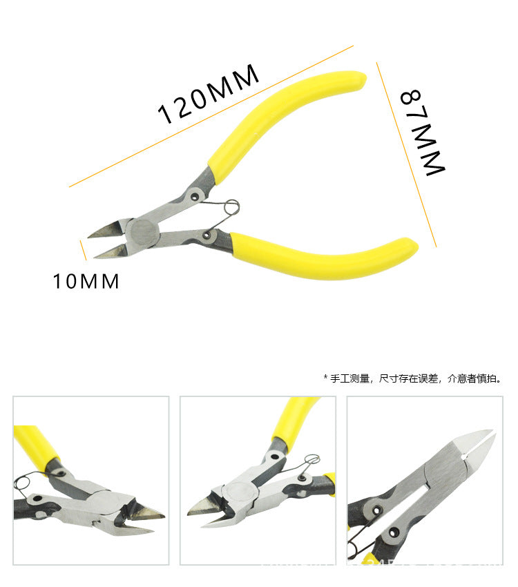 170 Oblique Nose Pliers Pointed-nose Pliers Water-mouth Pliers Gundam Split Cool Model Small Blue Oblique-mouth Pliers Cable Tie-cutting Pliers Fruit Cutters