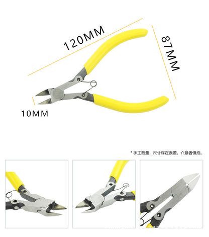 170 Oblique Nose Pliers Pointed-nose Pliers Water-mouth Pliers Gundam Split Cool Model Small Blue Oblique-mouth Pliers Cable Tie-cutting Pliers Fruit Cutters