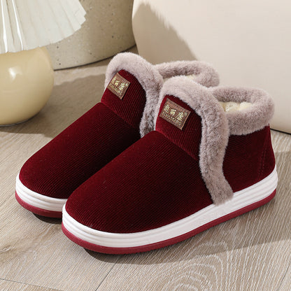 All-Inclusive Handmade Cotton Slippers for Women, Autumn and Winter Home Indoor Warm Dad Old Cotton Shoes Wholesale for Middle-Aged and Elderly Men