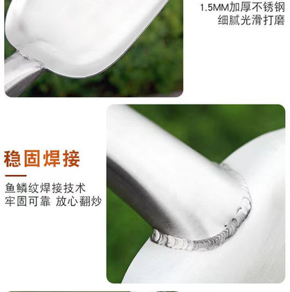 Stainless Steel Shovel Stir-frying Shovel Long Steel Handle Sketch Iron Shovel Kitchenware Hotel Large Sketch Thickened Stainless Steel Sketch