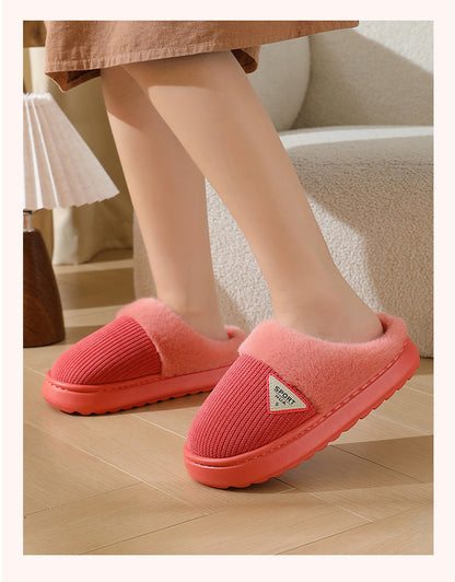 Slippers for Women Winter 2025 New Warm Indoor Home Non-Slip Thick-Soled Cotton Slippers Men's Wool Slippers Autumn and Winter