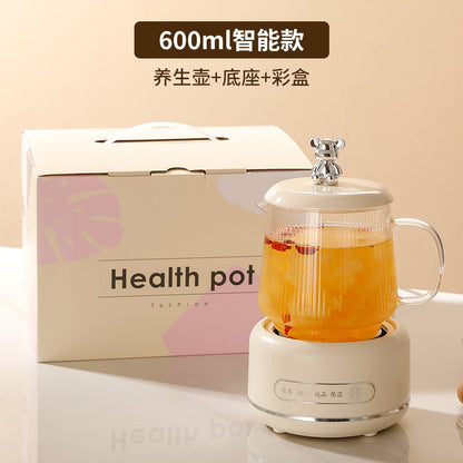 Health Pot Household Multifunctional Full Glass Tea Maker Kettle Small Office Flower Tea Pot Electric Cup Gift