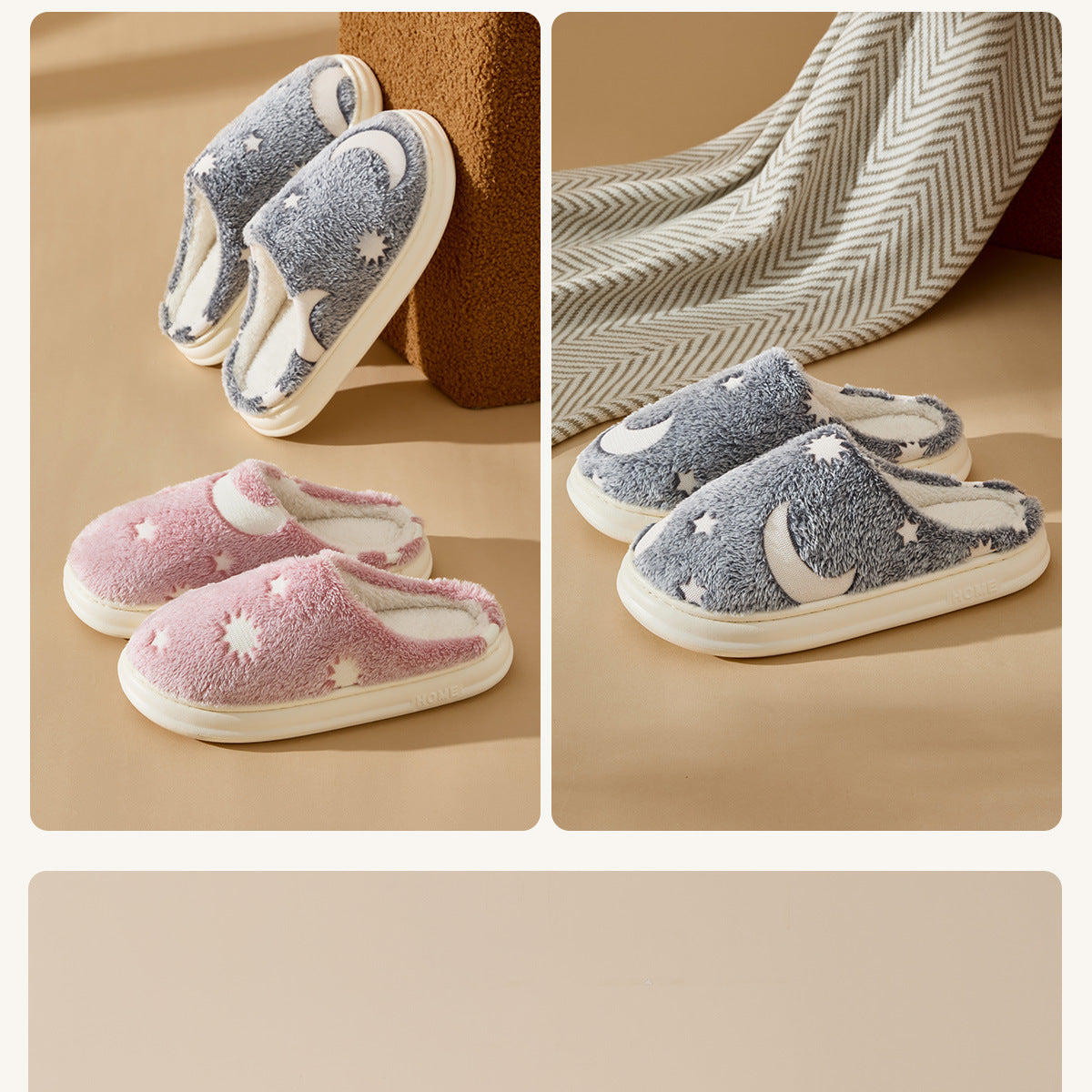 Starry Sky Cotton Slippers for Home Autumn/Winter 2026 New Indoor Warm Plush Winter Slippers for Women Home Use