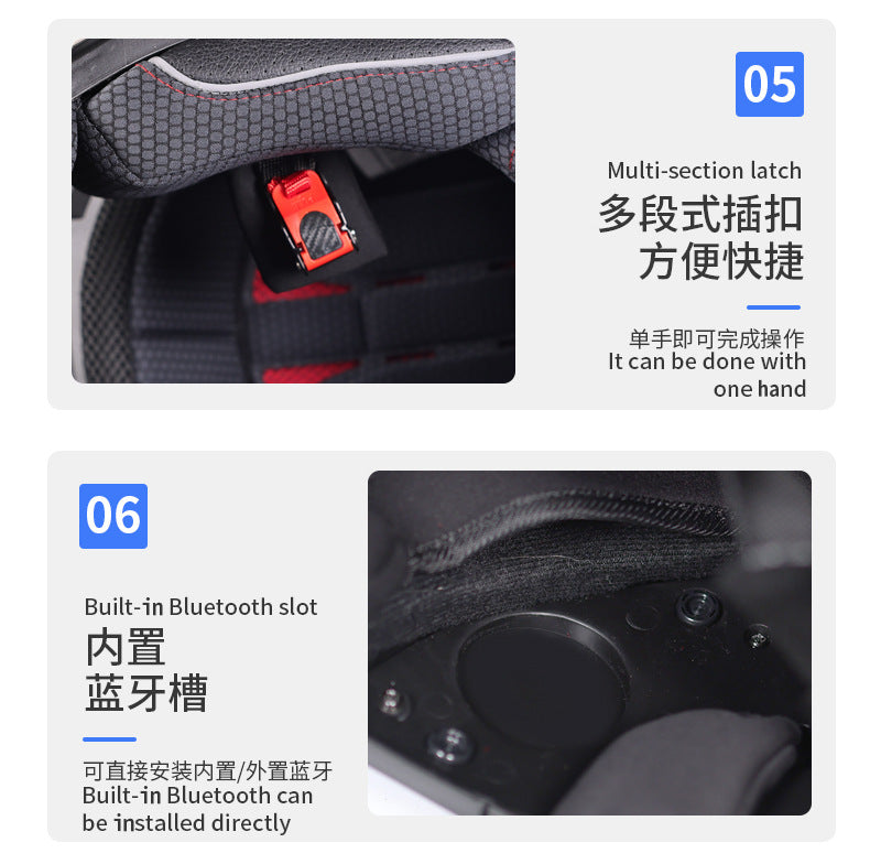Orz3C Certified Motorcycle Helmet Men's and Women's Dual-Lens Full-Face Helmet Summer Personalized Tail Bluetooth Semi-Full Coverage