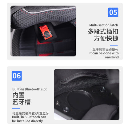 Orz3C Certified Motorcycle Helmet Men's and Women's Dual-Lens Full-Face Helmet Summer Personalized Tail Bluetooth Semi-Full Coverage