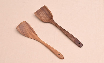 Paint-free Wax-free Wooden Cooking Spoon Shovel suit Kitchenware Long Handle Non-stick Pan Stir-frying Shovel Wooden Acacia Soup Spoon
