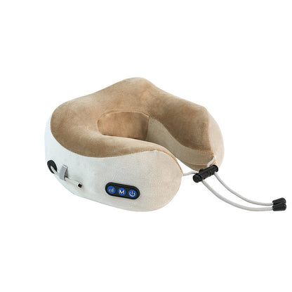 Multifunctional U-Shaped Pillow Memory Foam Portable Car Travel Electric Neck Cervical Spine Massager U-Shaped Massage Pillow