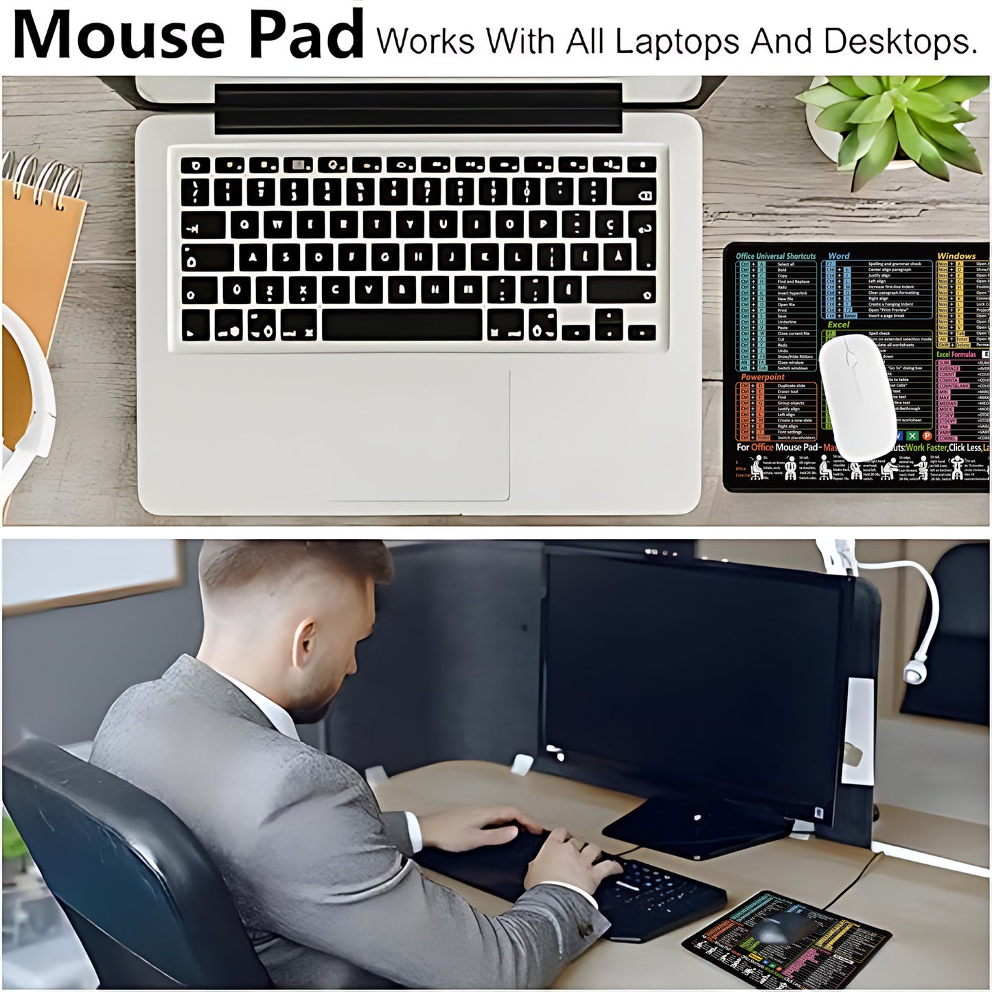 Excel English Shortcut Keys Cross-Border Mouse Pad Customized Ip Office Large Computer Notebook Special Small Table Pad