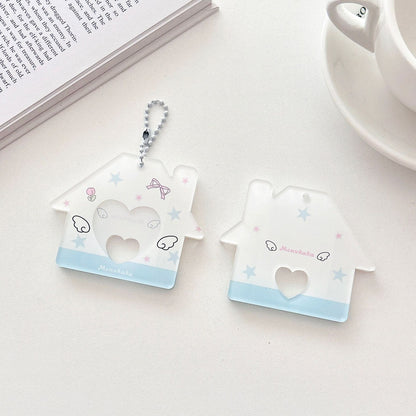 Original Star Little House 2inch Id Photo Card Holder Small Card Storage Card Holder Keychain Storage Pendant Card Holder