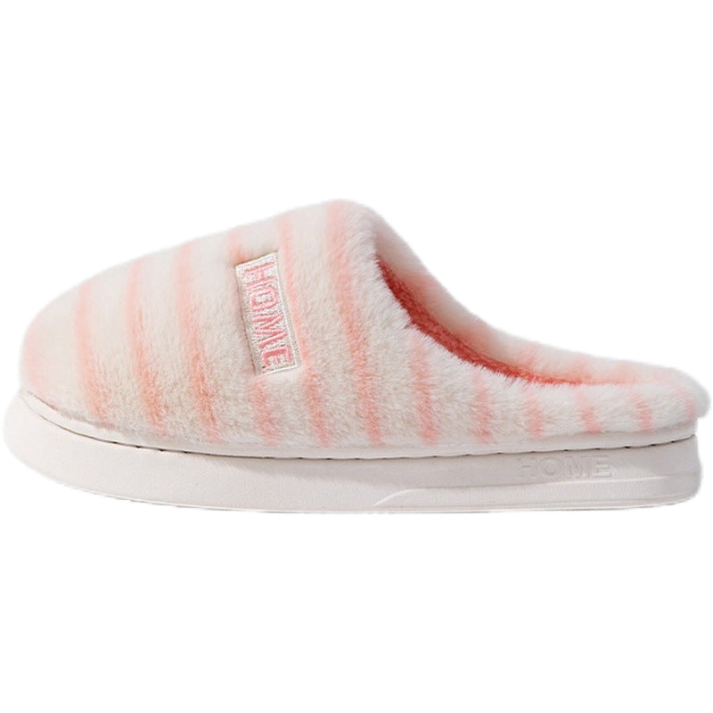 Cotton Slippers for Women in Autumn and Winter Indoor Home Non-Slip Thick-Soled Couple Style Plush Warm and Comfortable Home Cotton Slippers for Men