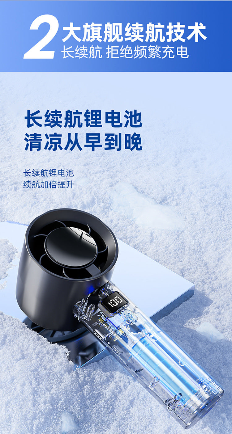 New Cross-Border High-Speed Small Fan Portable Student Desktop Fan Outdoor USB Digital Display Handheld Small Fan