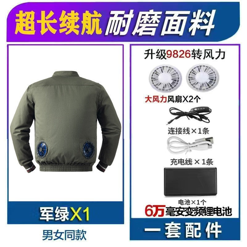 25 New Air-conditioning Clothes with Fan Outdoor Work Air-conditioning Shirt Factory Direct Cross-border Wholesale Exclusive
