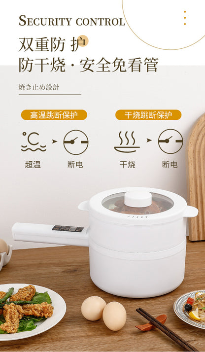 Electric Cooking Pot Intelligent Multi-Function Long Handle Single Handle Small Electric Pot Student Dormitory Electric Hot Pot Electric Cooking All-In-One Pot for Home Use