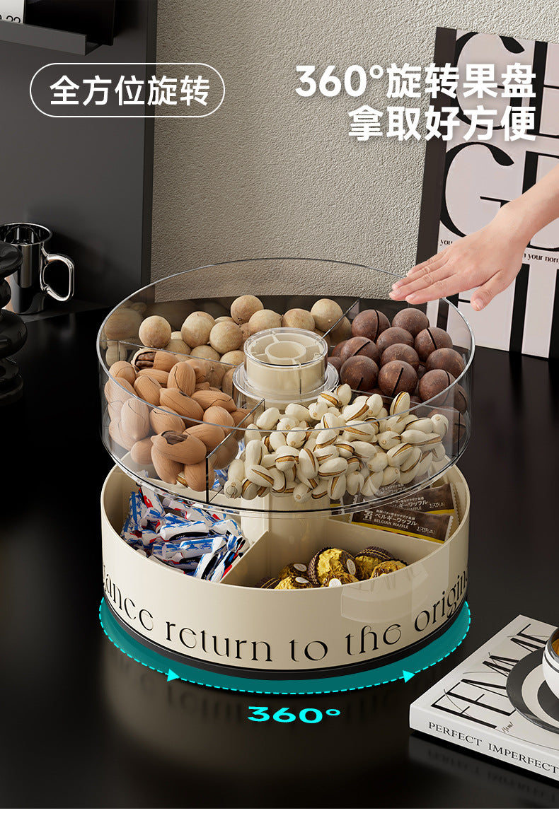 Fruit Tray Living Room Coffee Table Food Grade Melon and Peanut Snacks Dried Fruit Box Multi-layer Rotating Liftable Candy Box