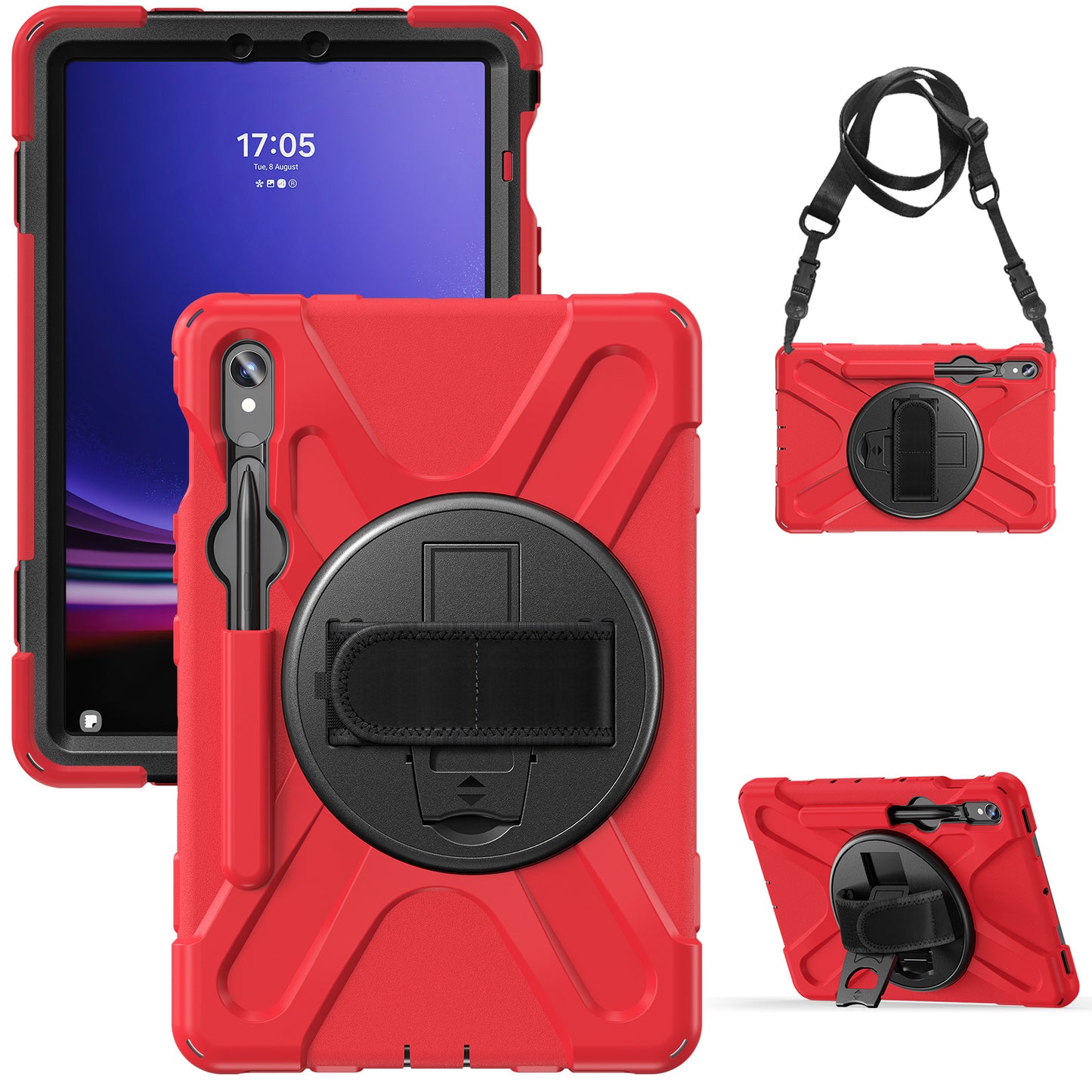 Applicable to Samsung Tab S9 FE/A9PLUS pirate king drop-resistant strap bracket protective cover