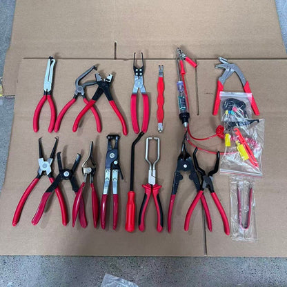 Red and black elbow 60 degree power-off pliers bolt pliers multi-purpose pliers car oil pipe separation harness pliers cross-border pliers