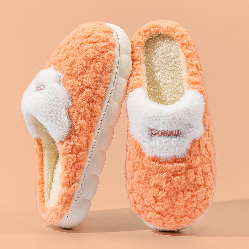 Cotton Slippers for Women, Cute Cartoon Indoor Non-Slip Warm Cotton Shoes for Students and Couples, Korean Style Slippers for Men, Winter Style