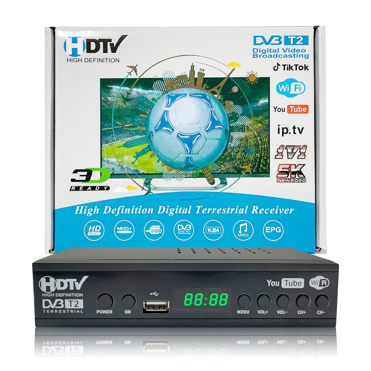 Cross-border Source Factory DVB-T2 Indonesia WiFi Digital TV Ground Wave Top Intelligence