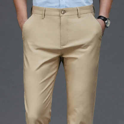 Wholesale Casual Pants Men's Western Pants Trousers Men's Thin Stretch Slim-Fit Pants Non-Ironing Business Dress Pants Trendy