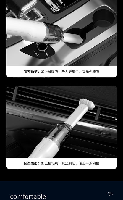 Car Vacuum Cleaner, Portable Air Blowing and Vacuuming, Dual-Use for Car and Home, Wireless Charging, Handheld, High Suction Power