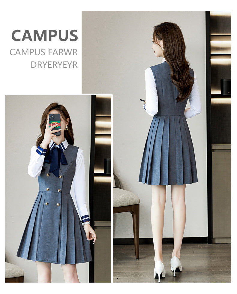 Kindergarten teacher garden clothes interview clothing dress suit group kindergarten teacher fashion temperament early education overalls women