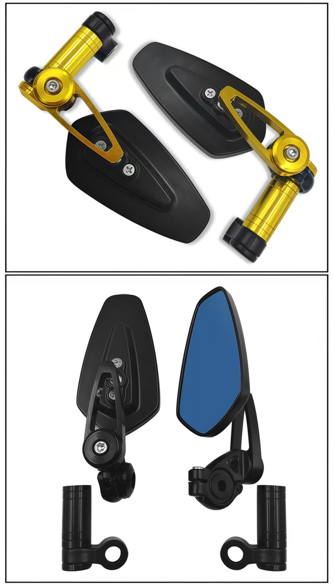 Motorcycle Off-Road Vehicle Modified Universal Folding Mirror Mount Reflective Mirror Cnc Aluminum Alloy Rearview Mirror