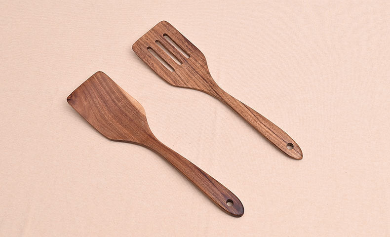 Paint-free Wax-free Wooden Cooking Spoon Shovel suit Kitchenware Long Handle Non-stick Pan Stir-frying Shovel Wooden Acacia Soup Spoon