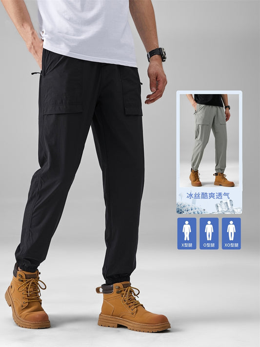 2024 Summer Thin Pants Soft Shell Waterproof Windproof Men's American Style Functional Outdoor Mountaineering Casual Crock Pants by PDG ibma