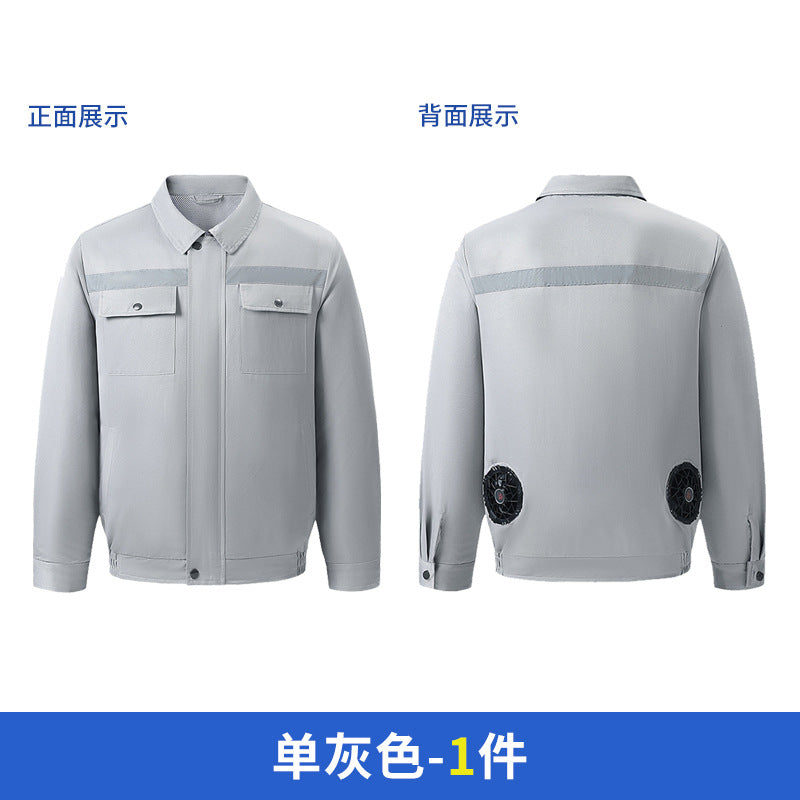 Cross-Border Cooling Air-Conditioning Clothing with Reflective Strips and Fan Cooling Clothing for Men and Women Labor Protection Summer Outdoor Work Clothes