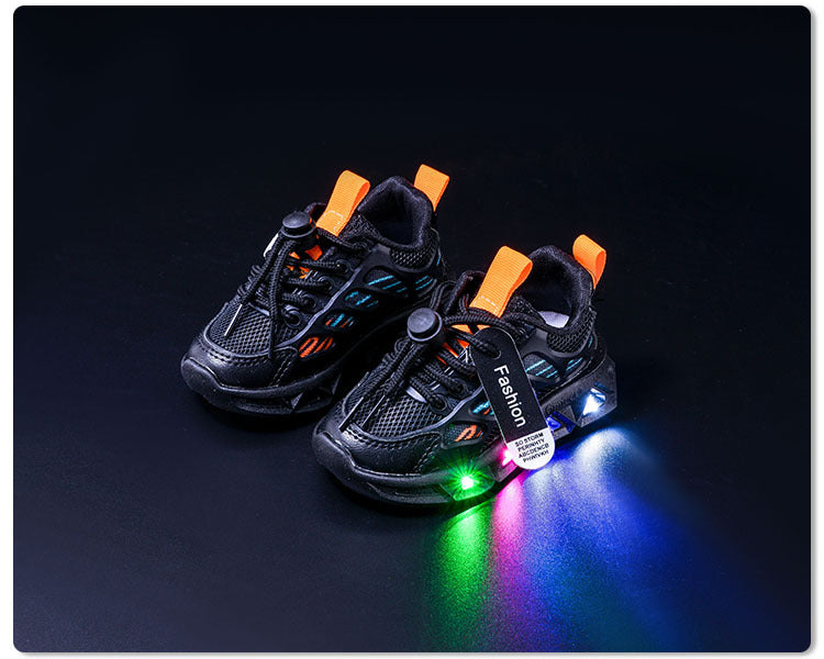 Light-Up Children's Shoes 2025 Spring & Fall New Led Light-Up Soft-Soled Sports Shoes for Small and Medium-Sized Children Women's Fashionable Casual Dad Shoes