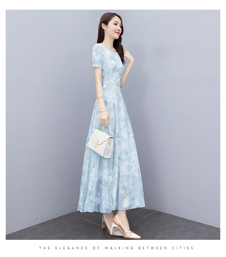 2022 Summer New Bohemian Long Dress to Ankle Chiffon dress Super Long Seaside Holiday Beach Dress for Women