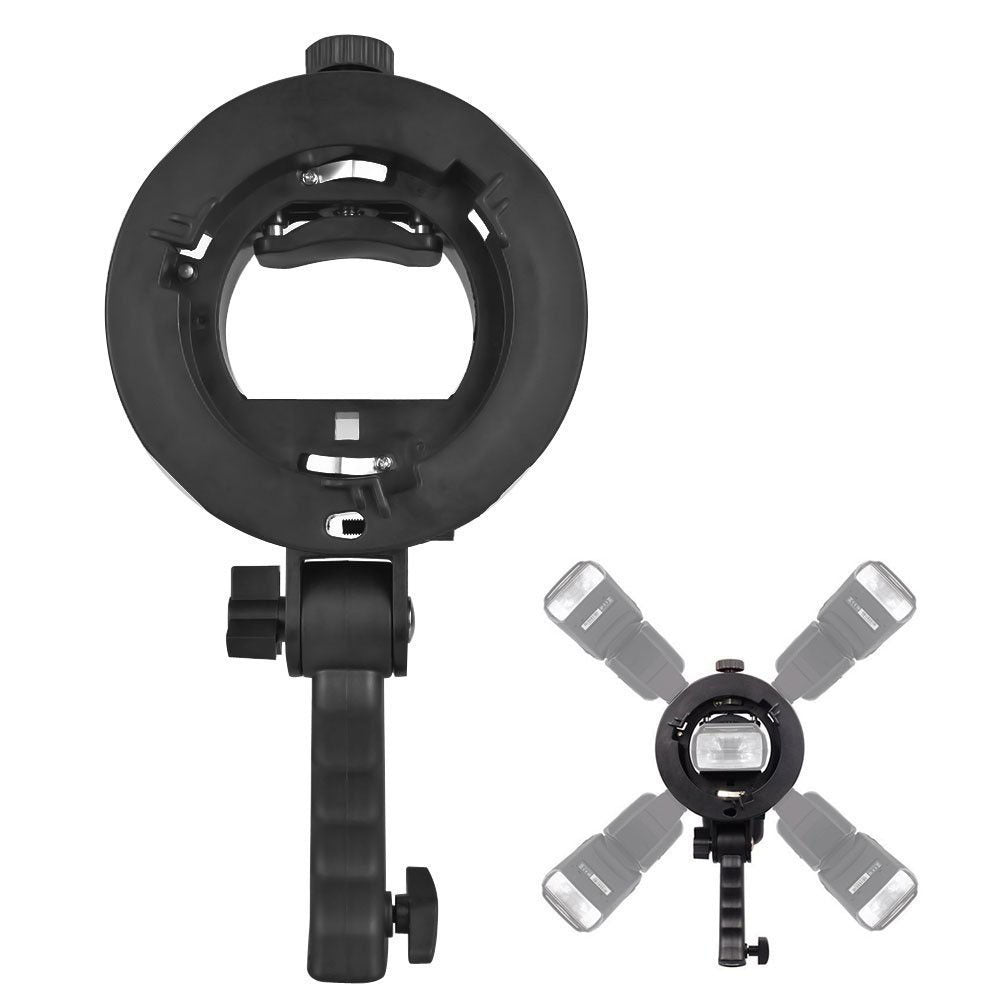Factory Direct Sales Hot Shoe Lamp Holder Round Short Handle S Chuck Flash Light Stand Baorong Exquisite Mouth Base S Bracket