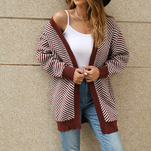 Cross-Border European and American Clothing Pure Color V Neck Long Sweater Dress Autumn and Winter Fashion Elegant Cable Bottoming Knitted Dress