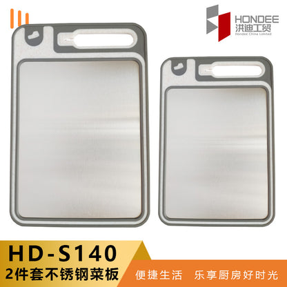 New in stock Amazon Explosions 3D Pattern Stainless Steel Cutting Board Titanium Cutting Board 304 Double-sided Cutting Board