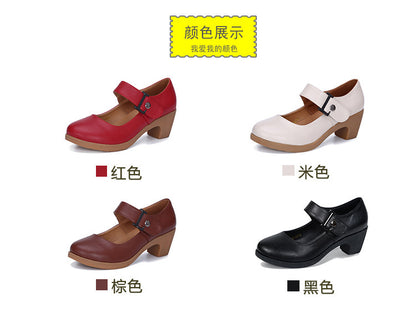 Factory direct sales dance shoes wholesale round head modern square dance shoes ladies mother shoes cross-border products 2025
