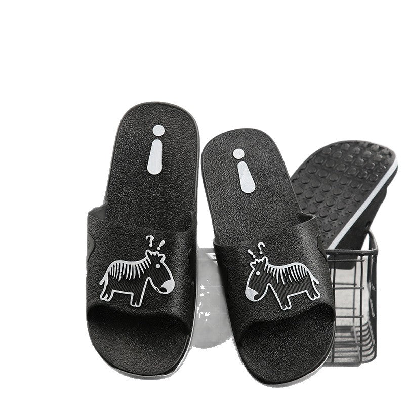 Summer Pvc Bathroom Slippers Home Cartoon Couple Slippers Indoor Cute Bath Non-Slip Sandals Women's Stall