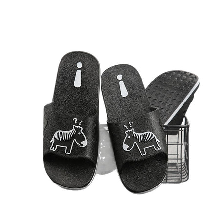 Summer Pvc Bathroom Slippers Home Cartoon Couple Slippers Indoor Cute Bath Non-Slip Sandals Women's Stall