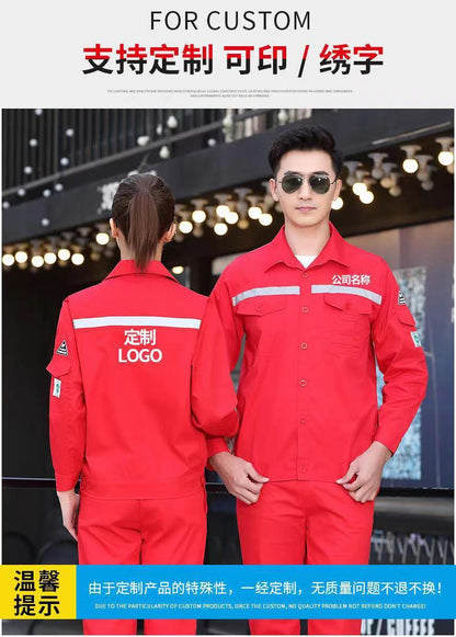 Workwear Suit for Men and Women, Anti-Static, Spring and Autumn Single-Layer Work Clothes, Long-Sleeved Professional Workwear for All Seasons
