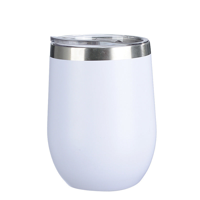 304 Stainless Steel Eggshell Cup Portable Cross-Border U-Shaped Wine Thermos Cup 12oz Cup American Style Wholesale Aviation Cup