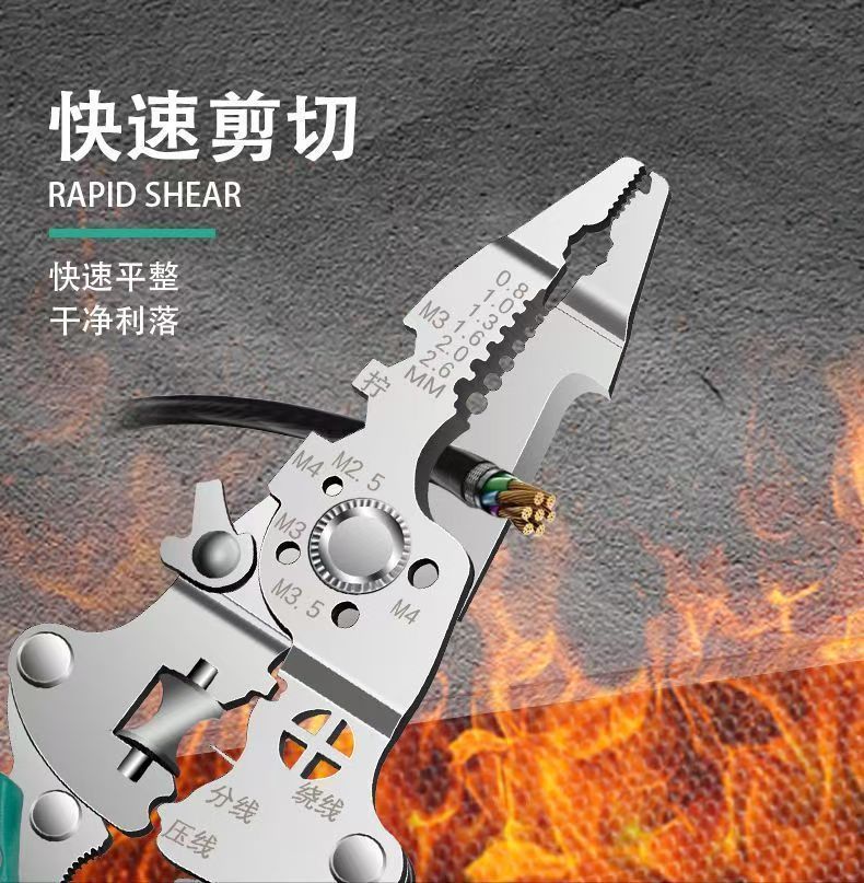 Foldable Wire Stripping Pliers Multifunctional Wire Stripping and Crimping Pliers Manufacturer Wholesale Industrial Grade Screwable Wire Stripping Pliers