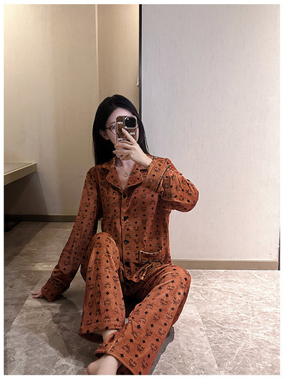2026 New Style Island Velvet Pajamas for Women, Autumn and Winter High-End Luxury Set, Internet Celebrity Long-Sleeve Thickened Warm Loungewear