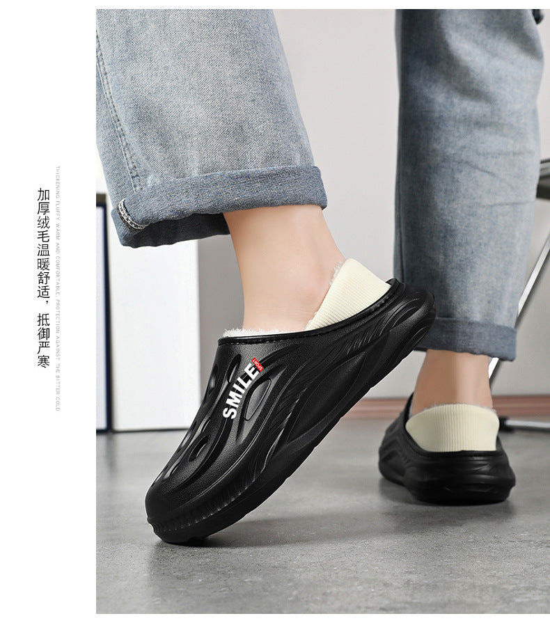Cotton Slippers for Home, High-End, Daily Wear, 2025 New Style Fleece-Lined Warm Cotton Shoes for Men, Cotton Tow