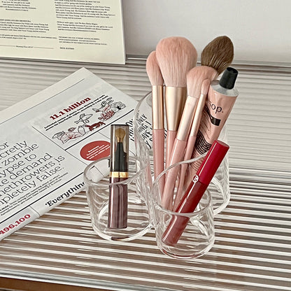Simple Transparent Acrylic Cosmetic Brush Storage Bucket Desktop Student Pen Conner Desktop Cosmetic Lipstick Storage Box