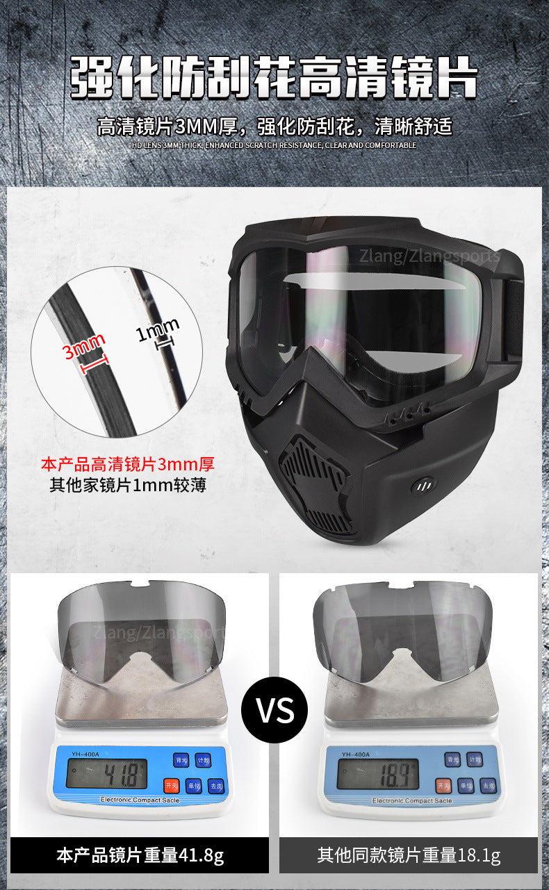 Zlang tactical mask outdoor riding cross-country skiing goggles mask lens 3mm outdoor CS protective equipment