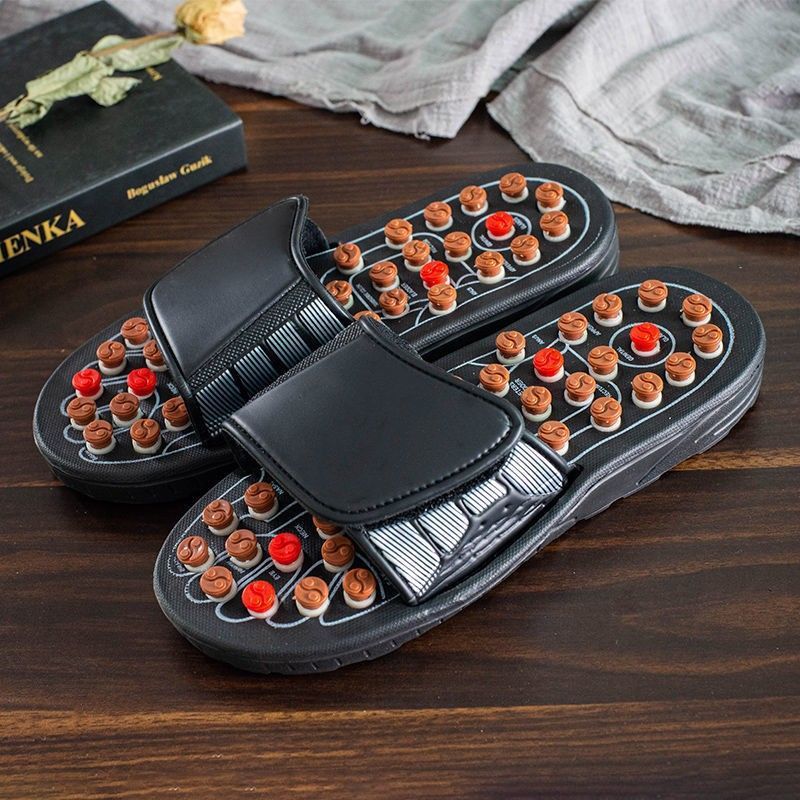 Rotating Acupuncture Foot Massage Slippers for Men, Home Use Foot Acupoint Massage, Acupressure Health Care Non-Slip Slippers