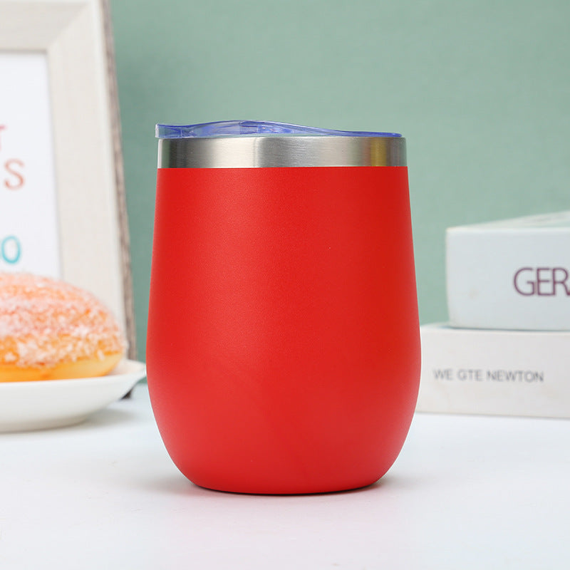 304 Stainless Steel Eggshell Cup Portable Cross-Border U-Shaped Wine Thermos Cup 12oz Cup American Style Wholesale Aviation Cup