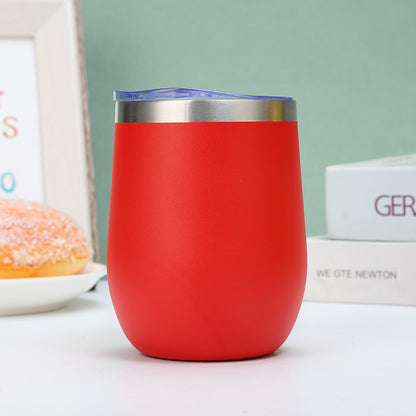 304 Stainless Steel Eggshell Cup Portable Cross-Border U-Shaped Wine Thermos Cup 12oz Cup American Style Wholesale Aviation Cup