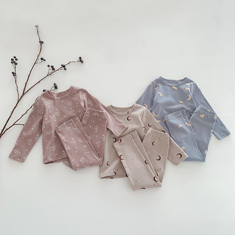 Children's Pajamas, Baby Autumn Clothes and Long Trousers, Kidsren's Home Clothes, Category a Pure Cotton Pajamas for Boys and Girls, Boys' Home Clothes